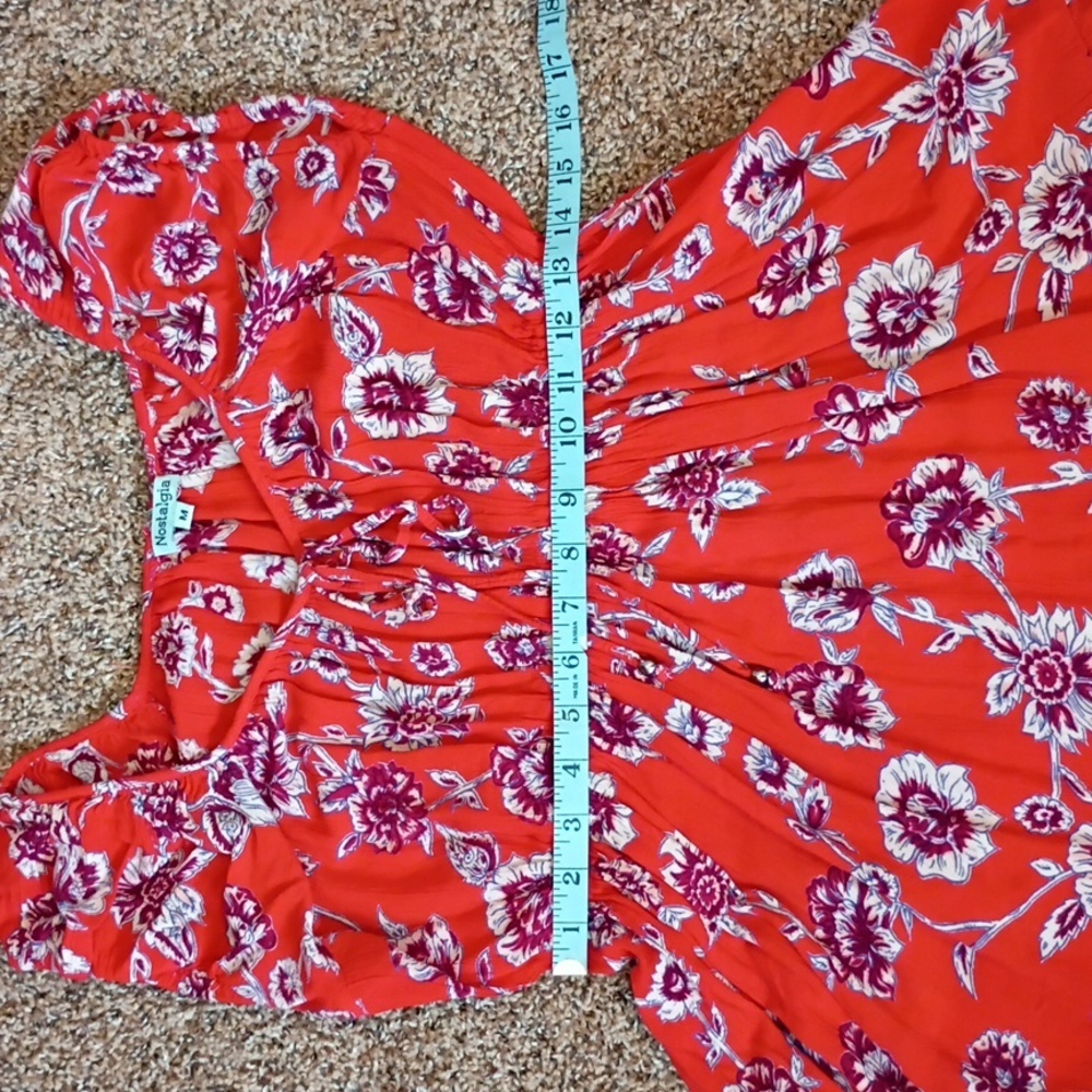 Nostalgia Red and Purple Floral Babydoll Dress - Picture 8 of 10